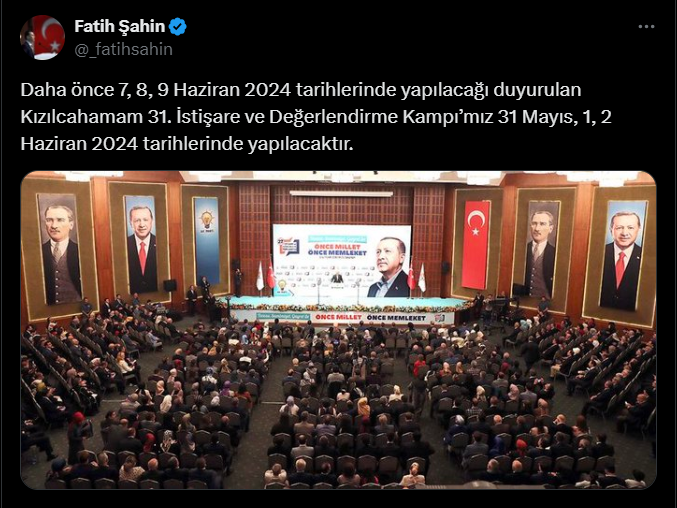 'Kampımız 31 Mayıs, 1, 2 Haziran 2024 tarihlerinde yapılacaktır'