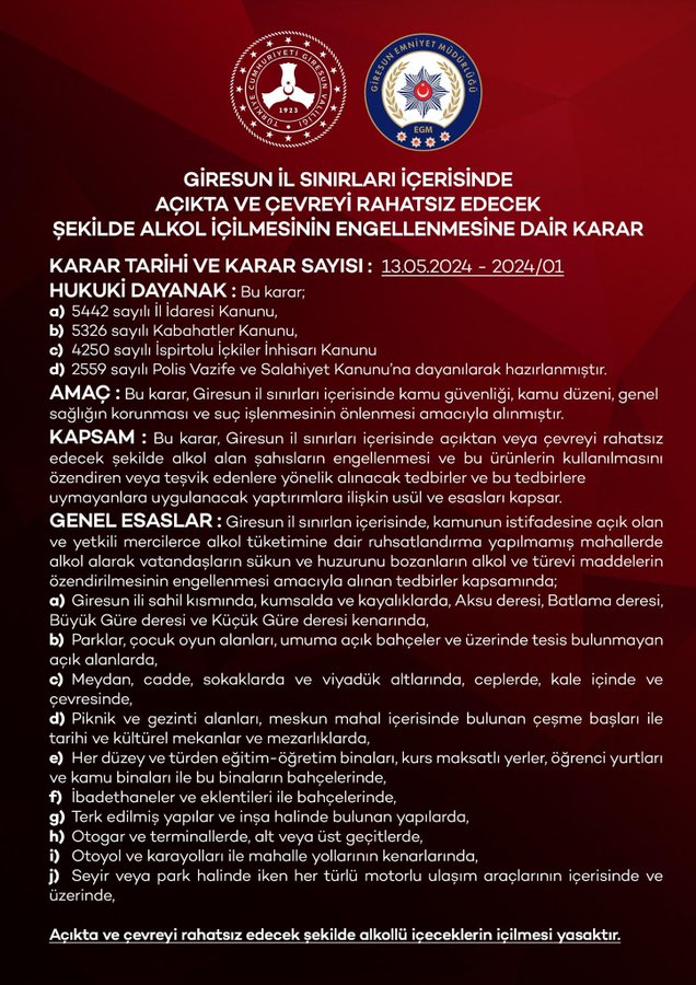 Giresun Valiliği Açıklama