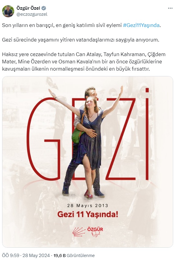 Özgür Özel: Yaşamını yitiren vatandaşlarımızı saygıyla anıyorum