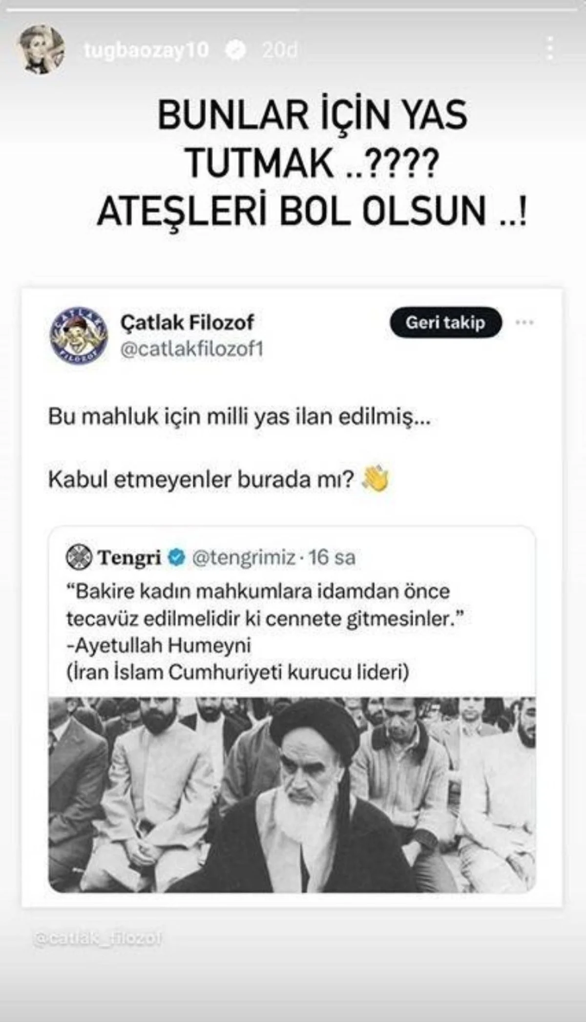 Tuğba Özaydan Milli Yas Kararına Tepki