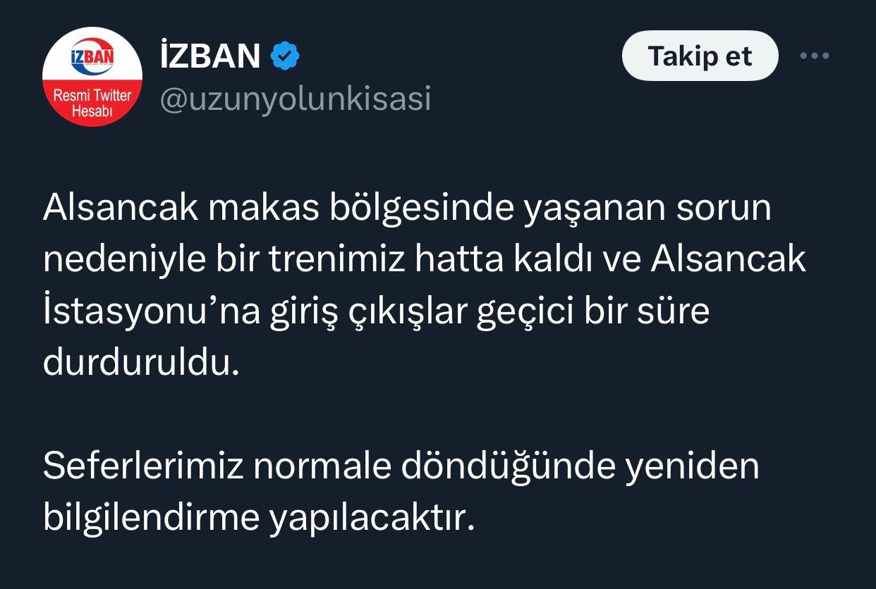 İZBAN'da teknik sorun: Alsancak istasyonu trafiğe kapanıyor