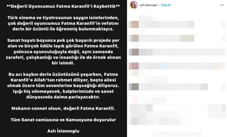 Menajeri Aslı İslamoğlu’nun Duygusal Paylaşımı