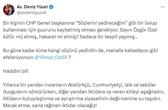 Deniz Yücel: Sana rağmen iktidar olacağız