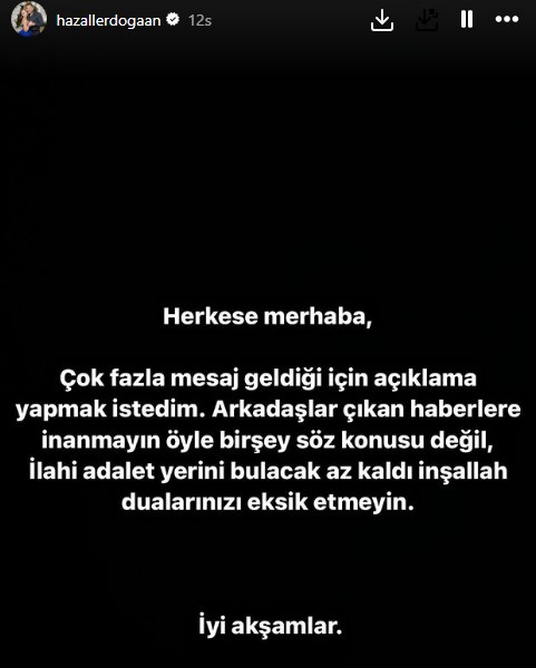 Hazal Erdoğan: "Çıkan Haberlere İnanmayın"