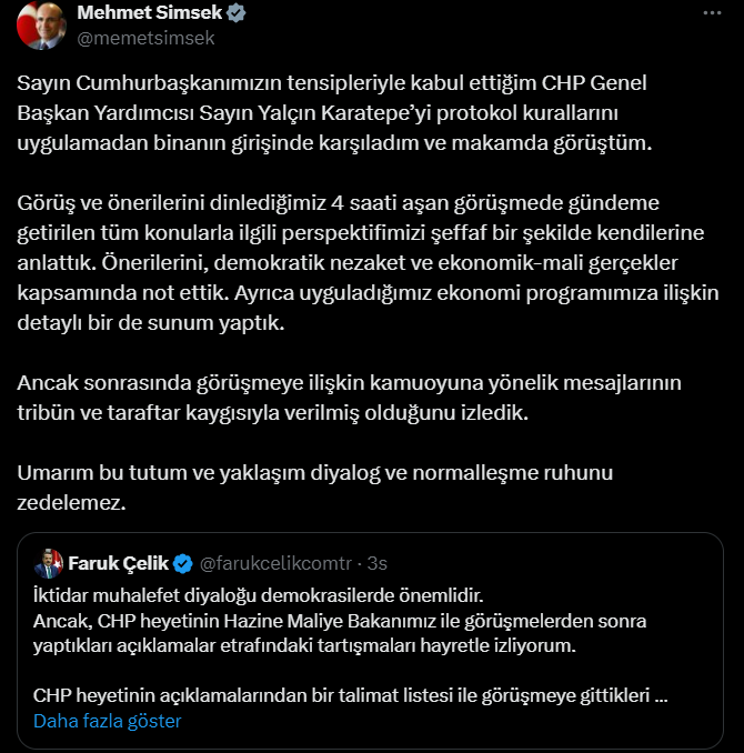 "Ancak sonrasında görüşmeye ilişkin kamuoyuna yönelik mesajlarının tribün ve taraftar kaygısıyla verilmiş olduğunu izledik"