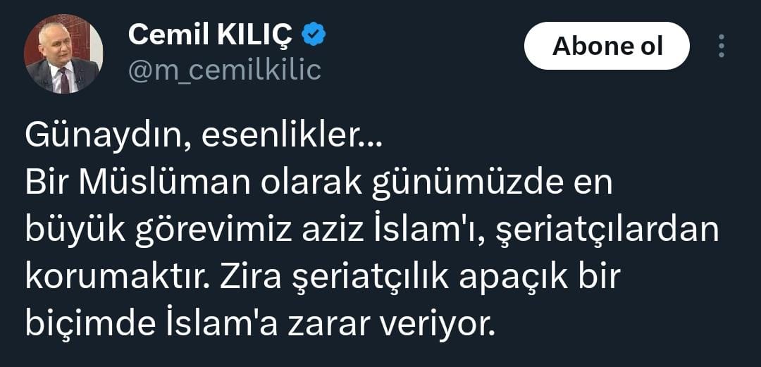 "Görevimiz aziz İslam'ı şeriatçılardan korumaktır"