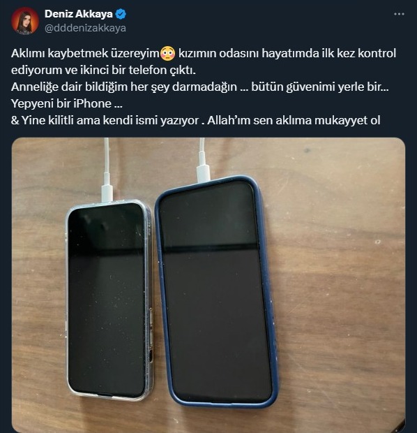 Kızının odasında ikinci bir telefon buldu