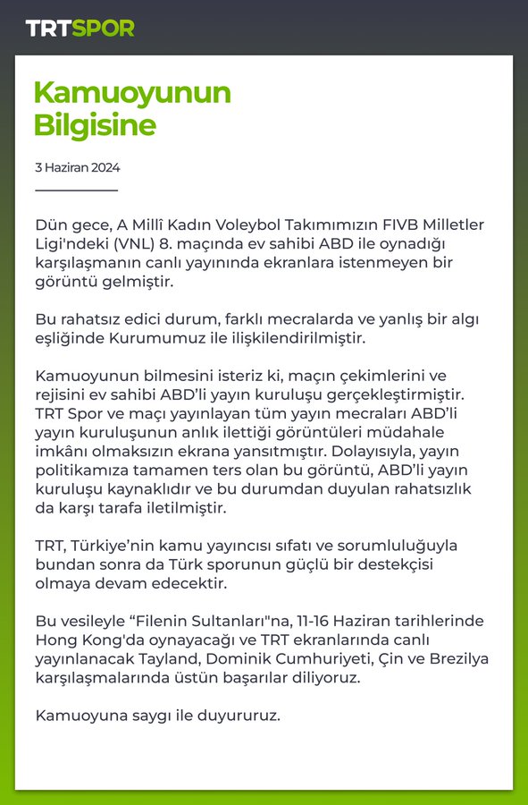 Trtden Açıklama Geldi