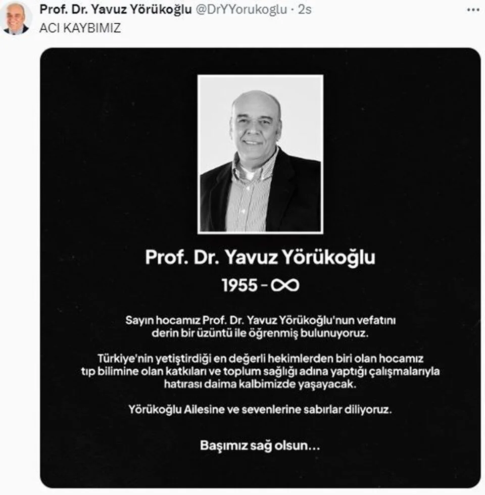 Prof. Dr. Yavuz Yörükoğlu kimdir?