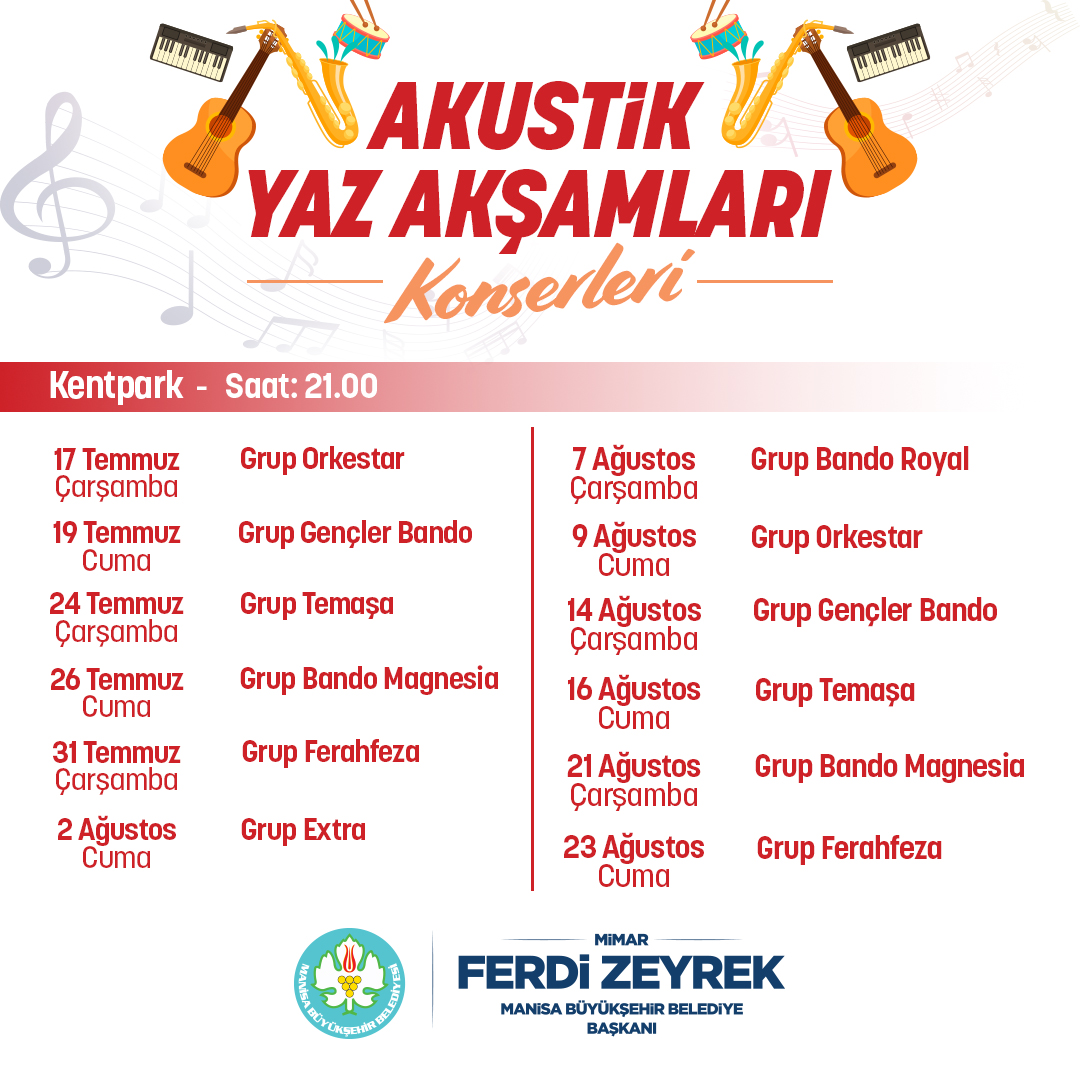 Manisa'da 'Akustik Yaz Akşamları' konserleri ile unutulmaz anlar yaşanacak!