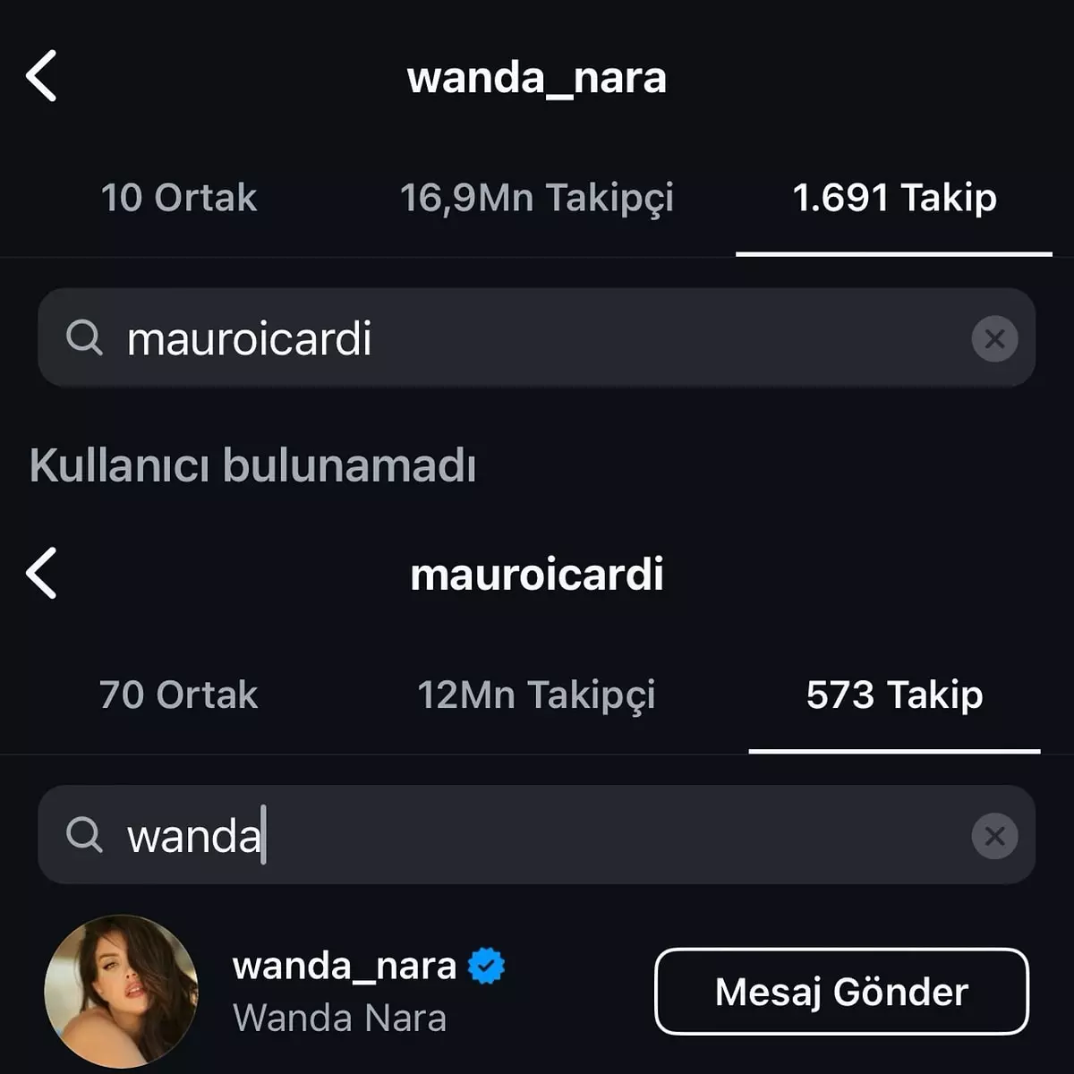 Wanda Nara, Icardi'yi takipten çıkardı