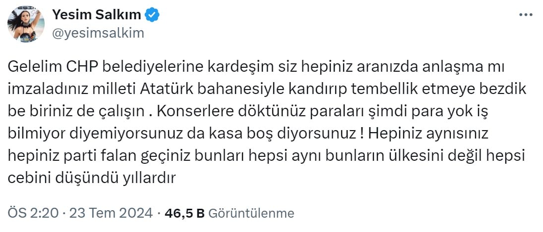Yeşim Salkım Son Paylaşım