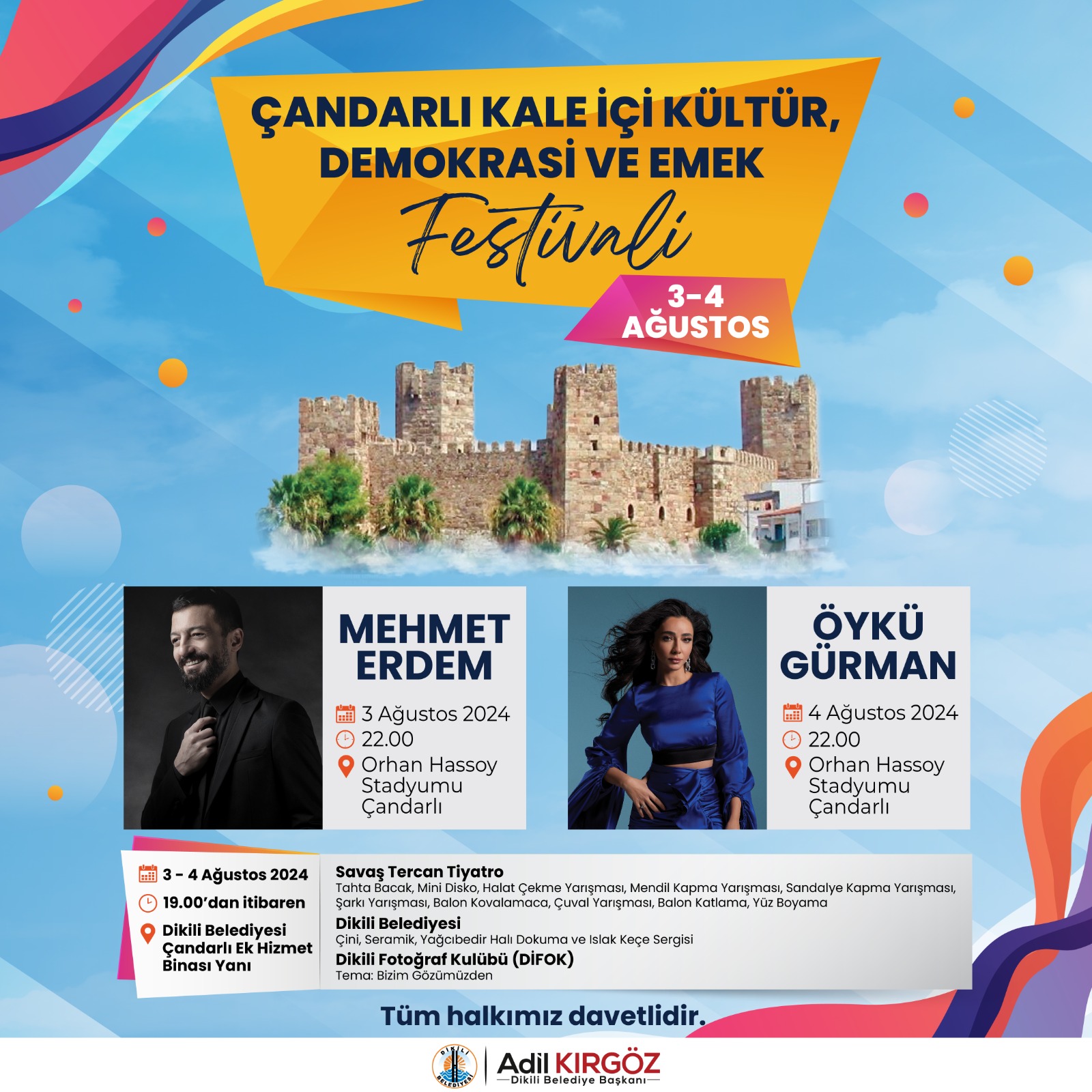 Festivalde Mehmet Erdem ve Öykü Gürman sahne alacak