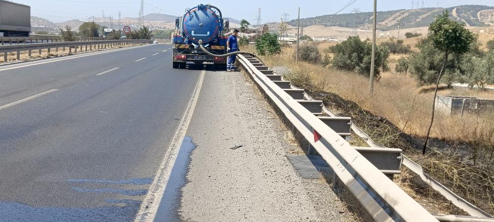 Aliağa'da yolun kenarına atılan izmarit yangına sebep oldu!