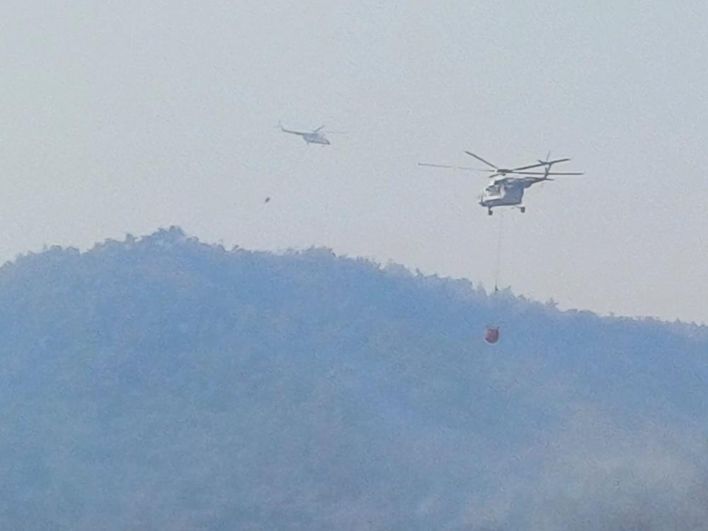 Gördes'in Boyalı Mahallesi'nde başlayıp Salihli ilçesine sıçrayan yangını kontrol altına almak için biri amfibik 3 yangın söndürme uçağı, 7 helikopter, 66 arazöz, 22 su ikmal aracı, 6 dozer, 7 yer ekibi ile 47'si teknik eleman olmak üzere 550 personel çalışmalarını aralıksız sürdürüyor.