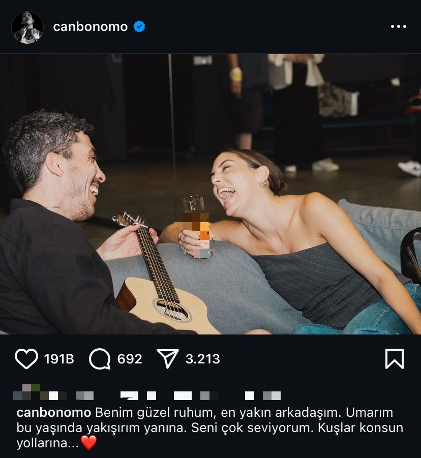 Can Bonomo'dan romantik doğum günü mesajı