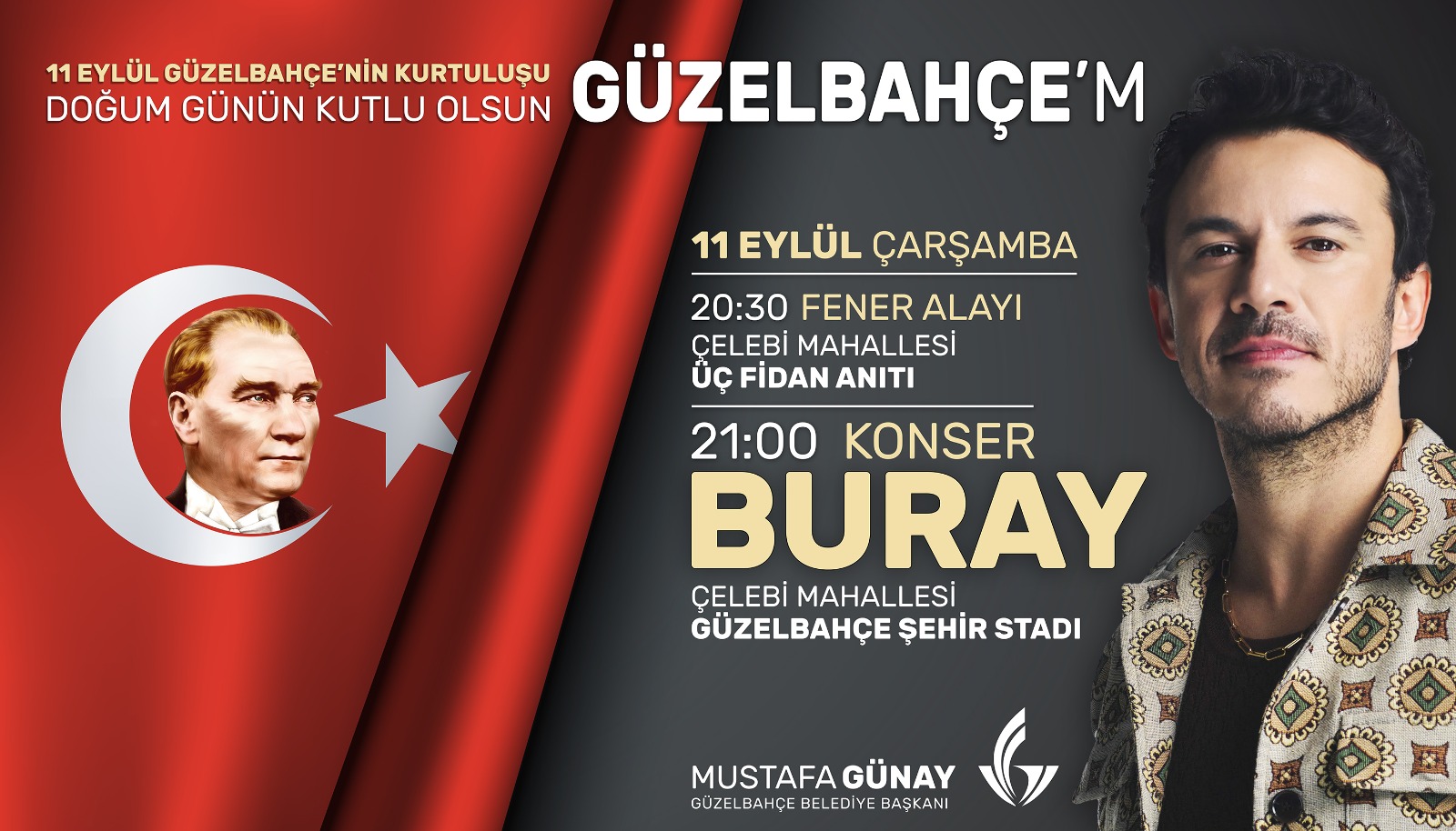 Güzelbahçe’de fener alayı ve Buray konseri