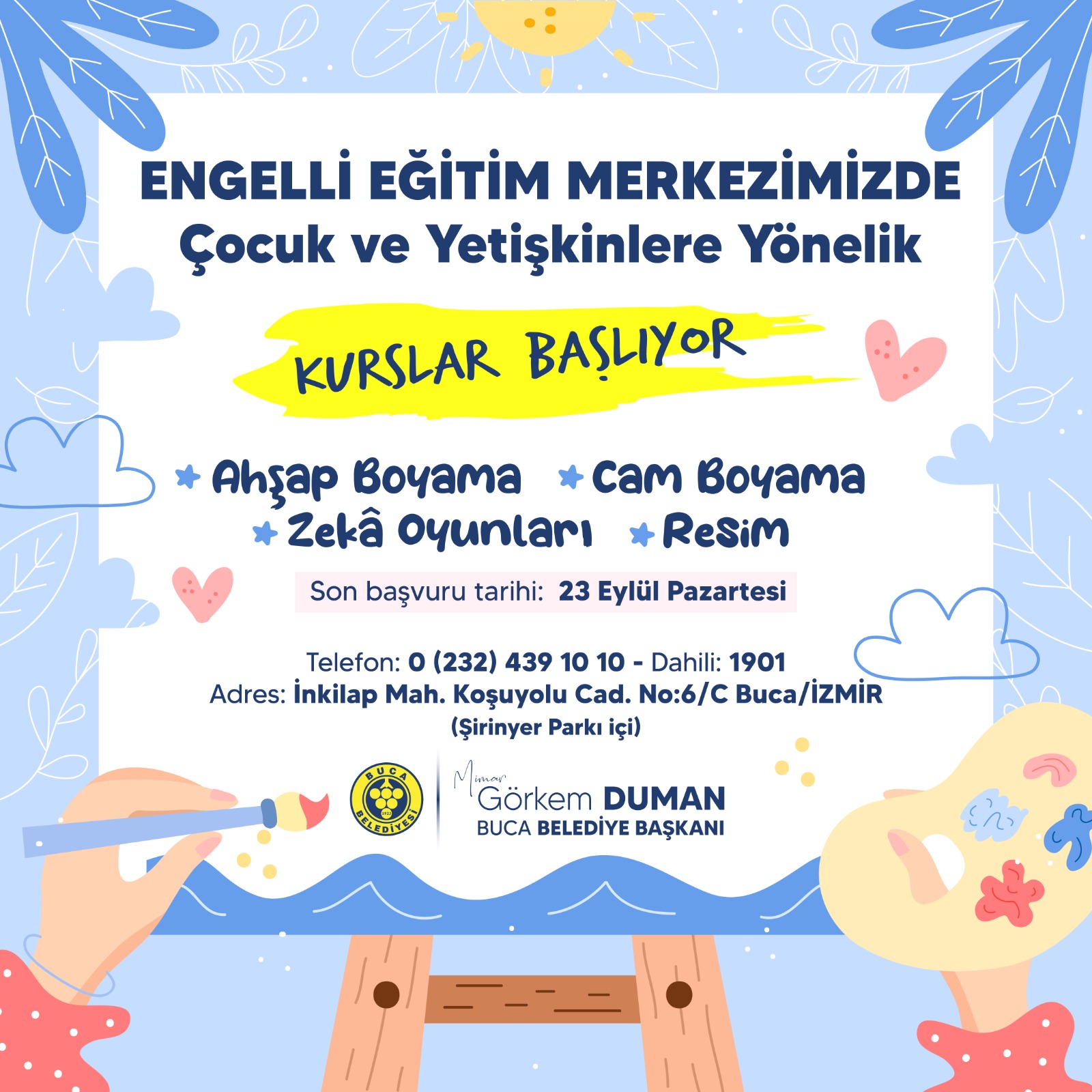 Kurs başvuruları için son tarih 23 eylül