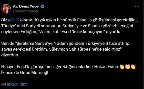 Yücel'in sosyal medya paylaşımının tamamı şöyle