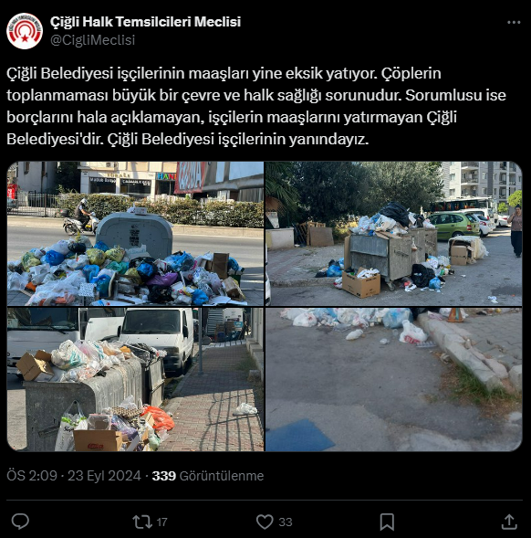 Çiğli Belediyesi işçilerinin yanındayız