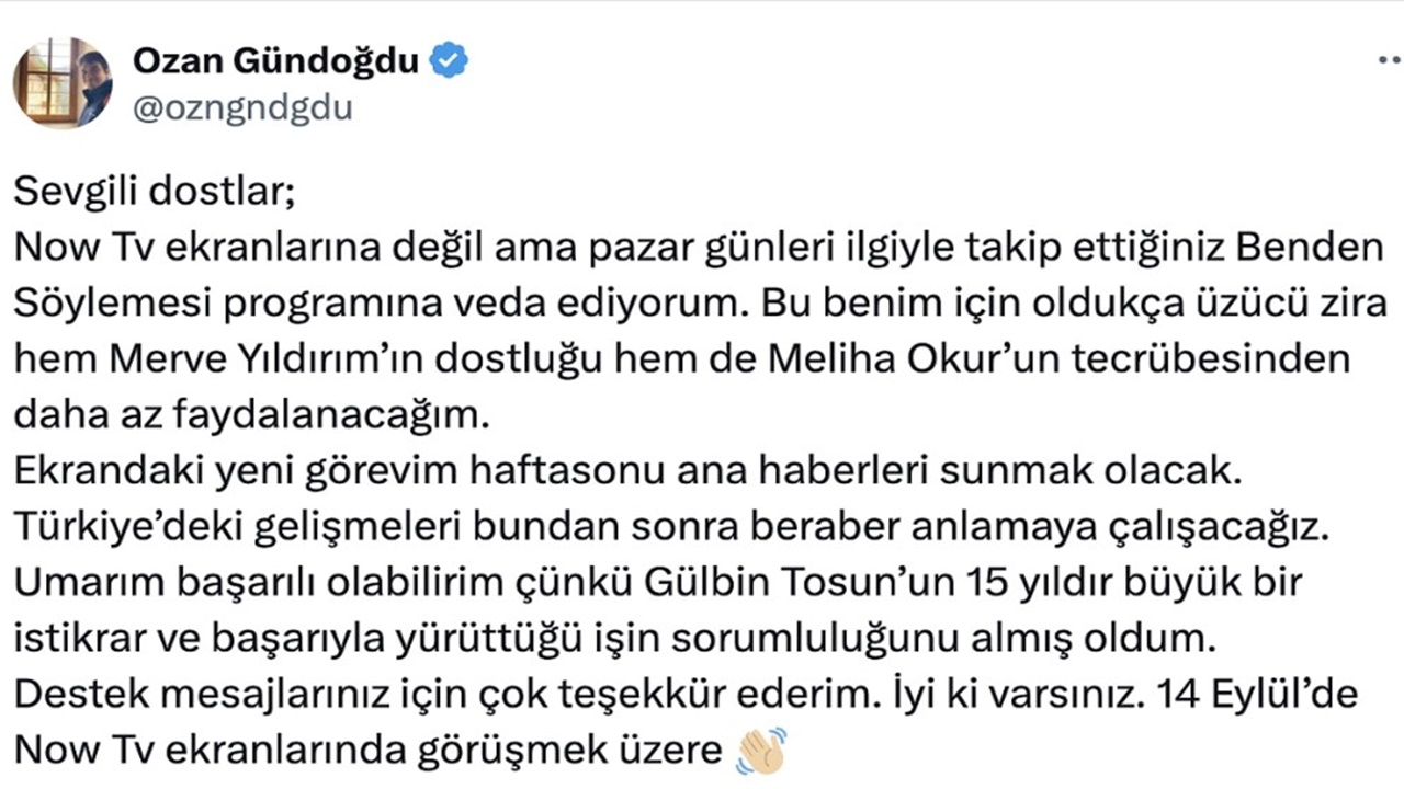 Nowdan Ayrilan Gulbin Tosunun Yerine Gelecek Isim Belli Oldu 2