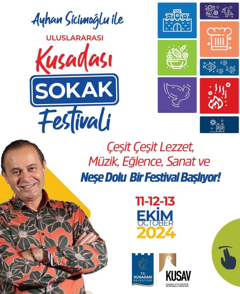 Festival açılış korteji saat 18.30’da Kısmet Otel Kavşağından başlayacak. Sokak sanatçıları, dans grupları ve performans topluluklarının renkli kostümleri ile yer alacağı kortej yürüyüşünün ardından İsmail Cem Dostluk ve Barış Meydanı’nda Necati ve Saykolar sevilen şarkılarını Kuşadası Sokak Festivali katılımcıları için seslendirecek.