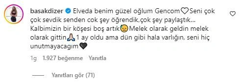 "Elveda benim güzel oğlum"