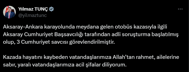 Bakan Tunç: " 3 Cumhuriyet savcısı görevlendirilmiştir"