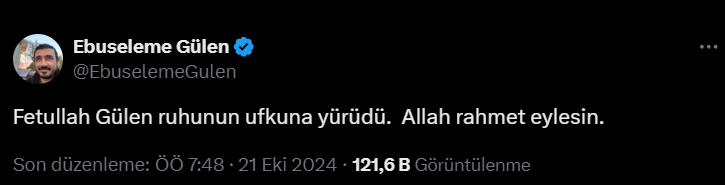 Yeğeni haberi doğruladı