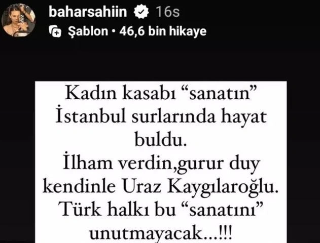 Bahar Şahin: "Gurur duy kendinle Kaygılaroğlu"