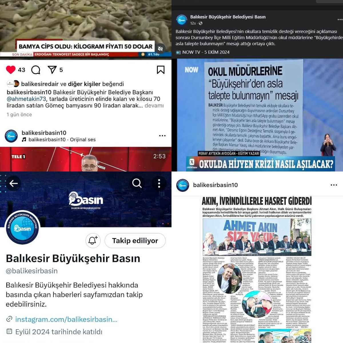 Balıkesir basınına özel hesaplar