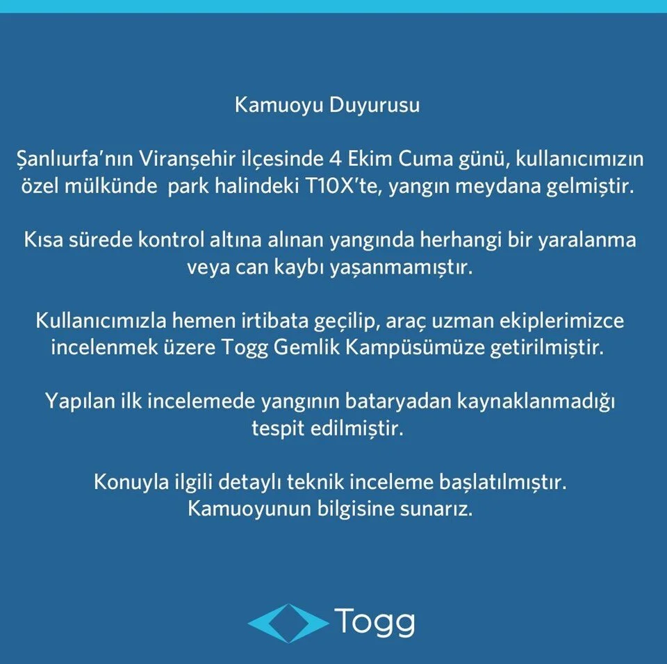 Togg Açıklama