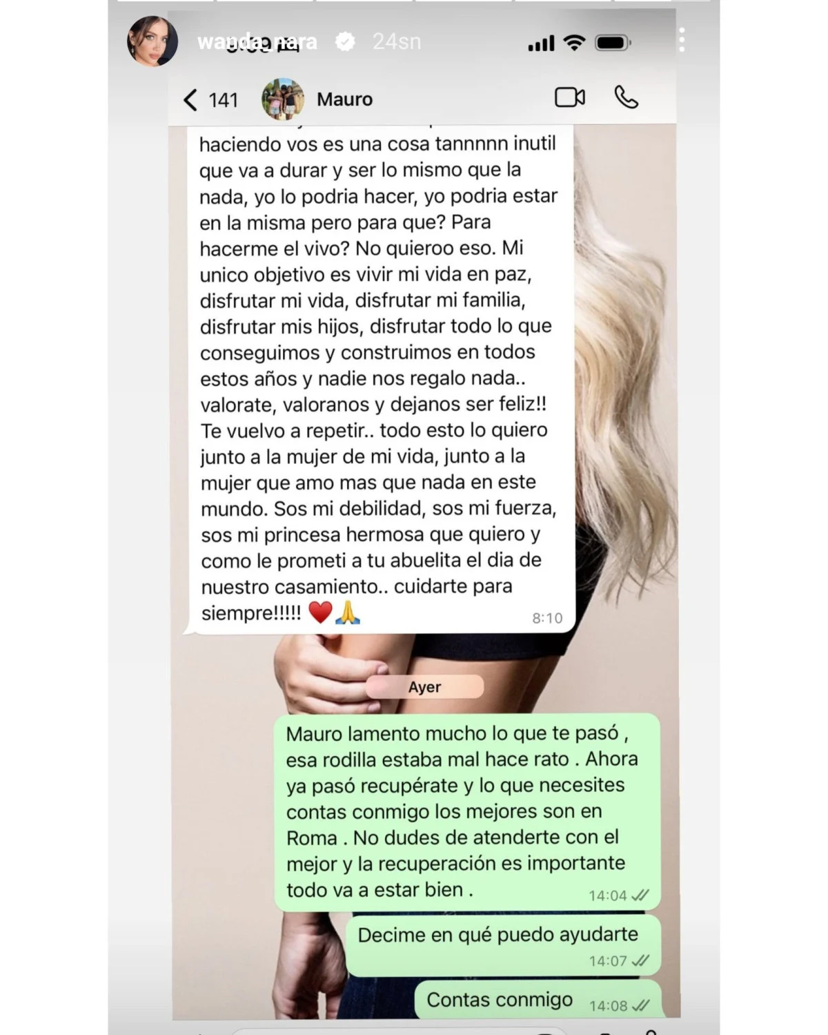 Wanda Nara: "İyileşeceğine eminim"