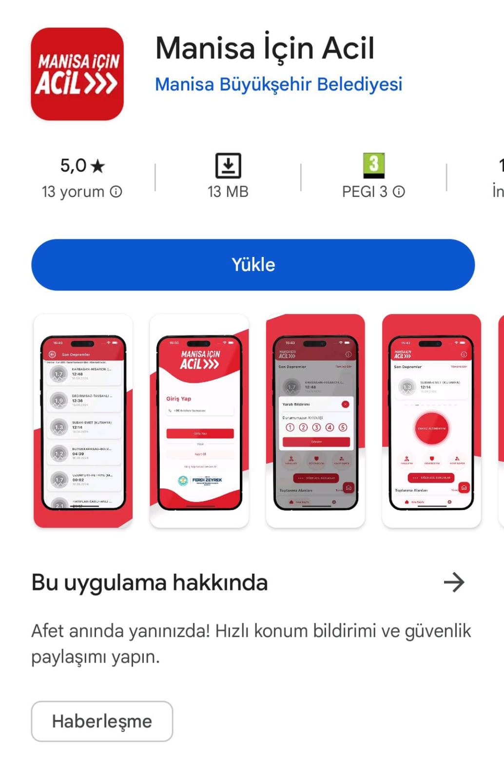 Manisa İçin Acil projesi hakkında