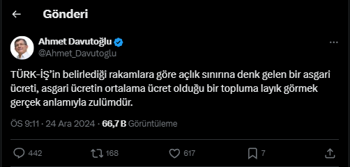 Ahmet Davutoğlu Asgari Ücret