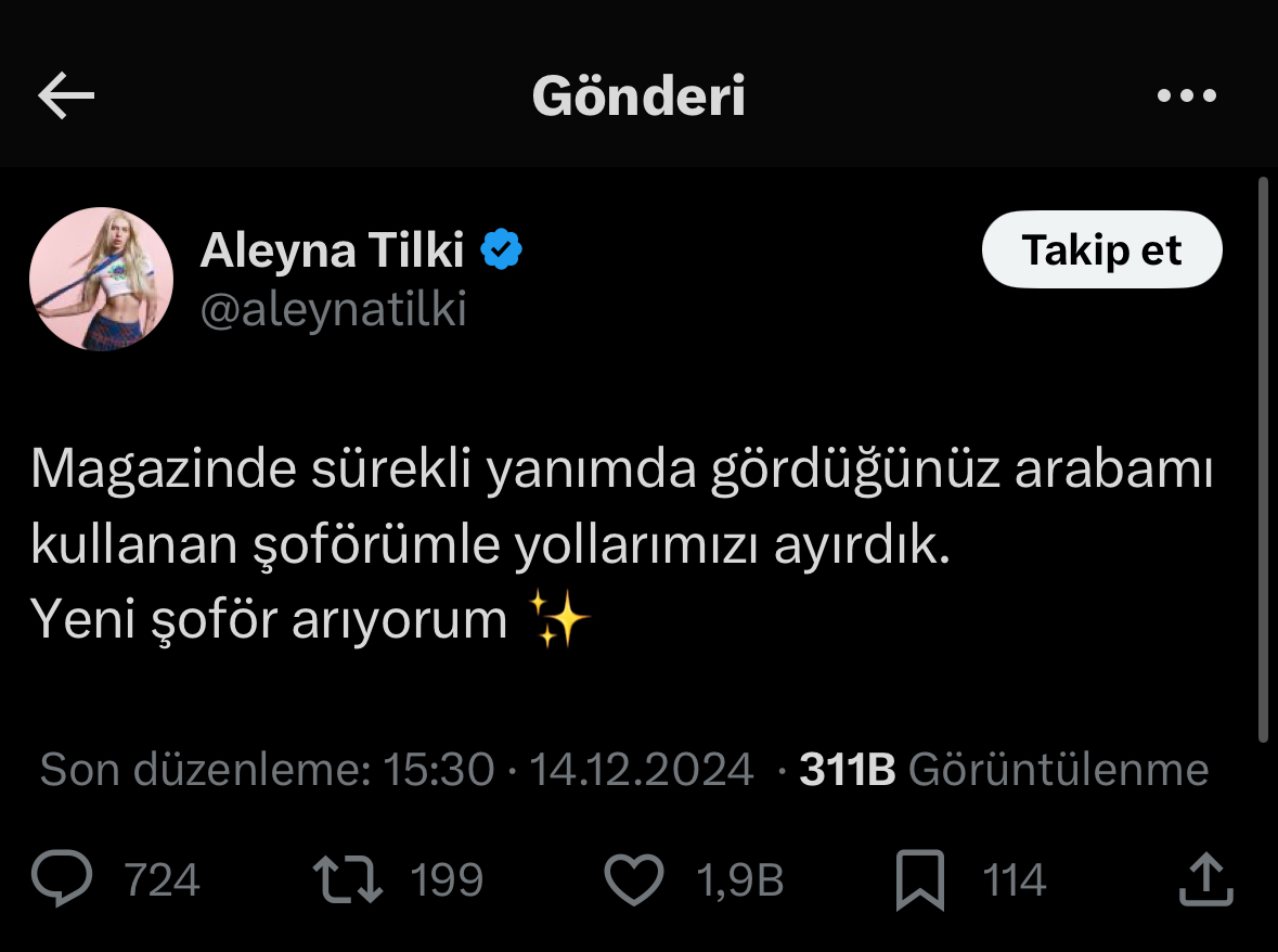 Aleyna Tilki Paylaşım