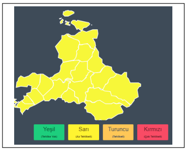 Balıkesir Için Sarı Kodlu Uyarı