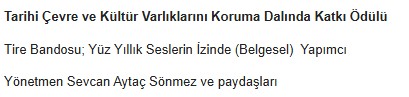 İzmir'de tarihi yapıların korunması onurlandırıldı