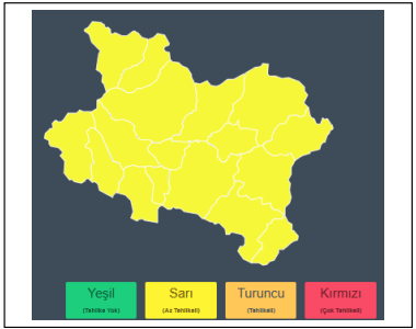 Manisa Için Sarı Kodlu Uyarı