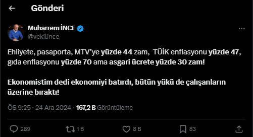 Muharrem İnce Asgari Ücret