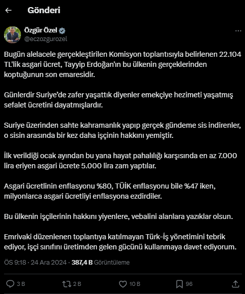 Özgür Özel Asgari Ücret-1