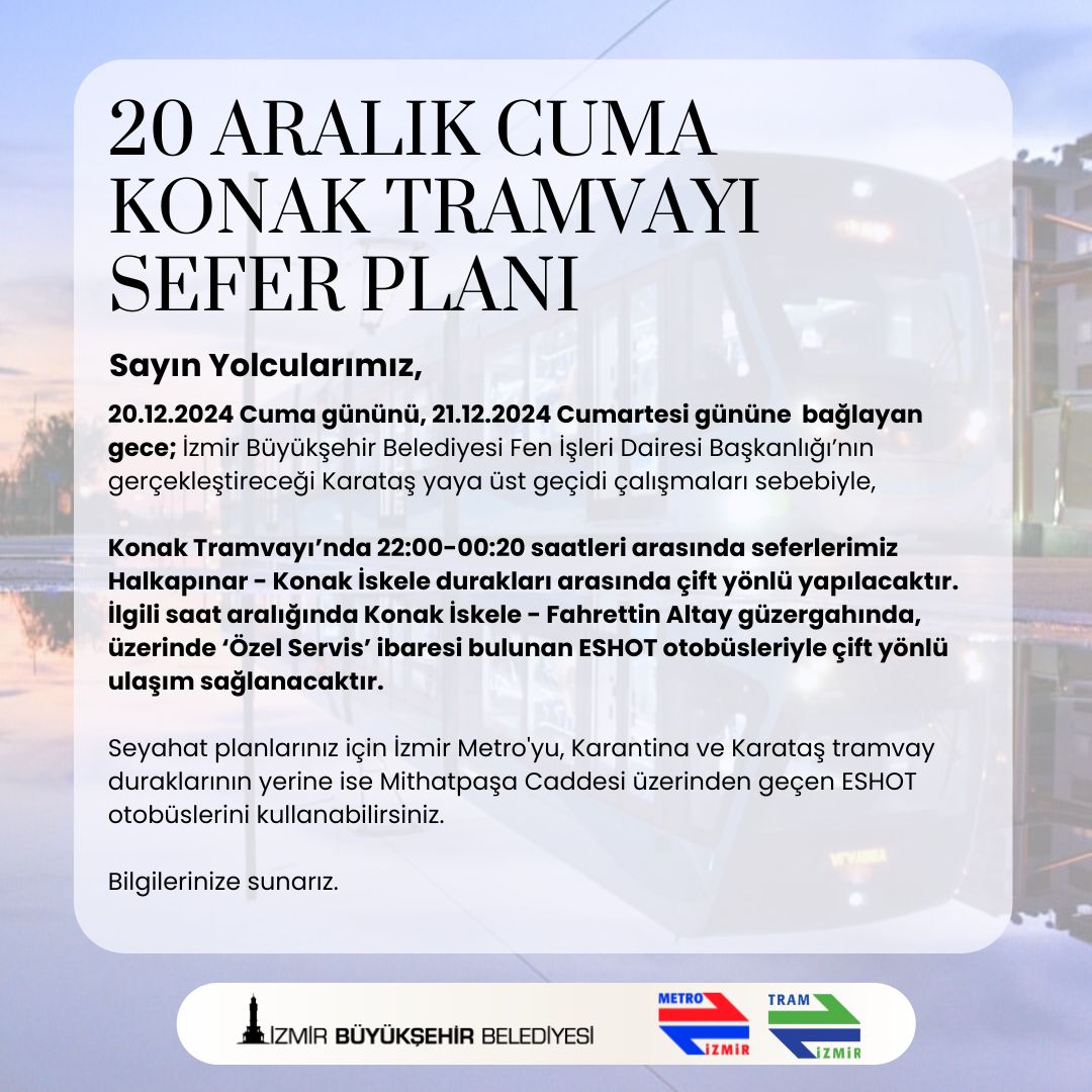 Tramvay Düzenlemesi Iptal Edildi