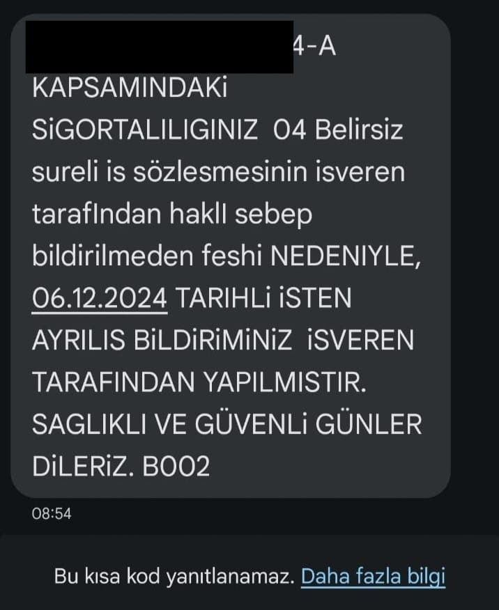 Kısa mesajla öğrendiler