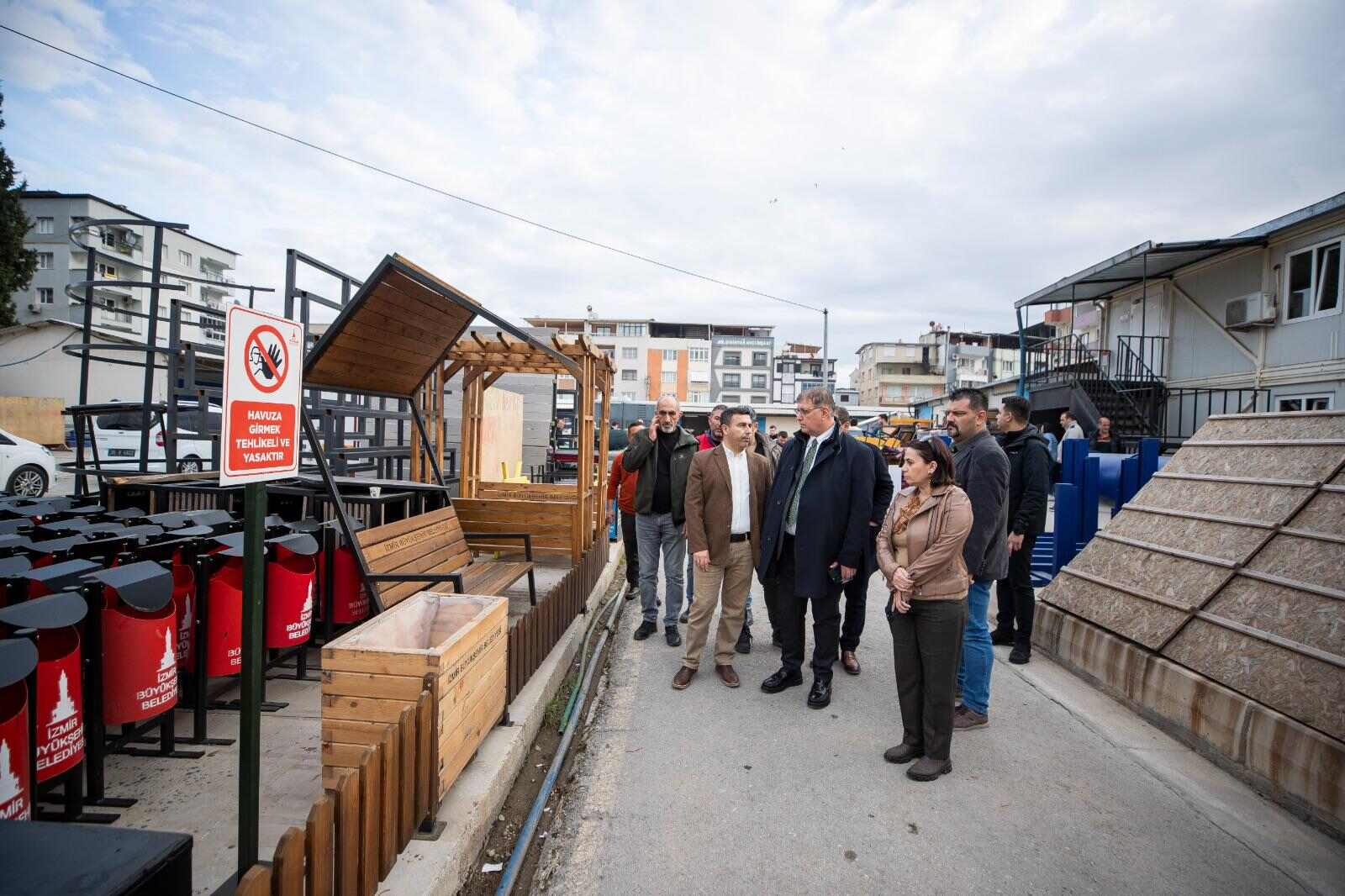 Park malzemelerinin üretildiği atölyeye ziyaret