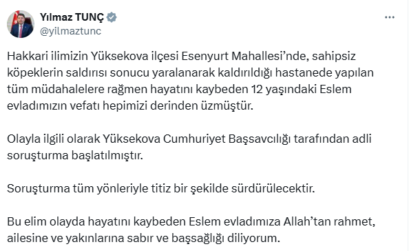 Bakan Yılmaz Tunç