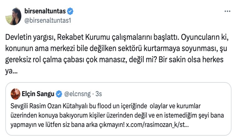 Birsen Altuntaş'tan yanıt