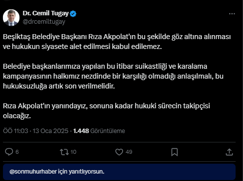 Cemil Tugayın Sosyal Medya Paylaşımı