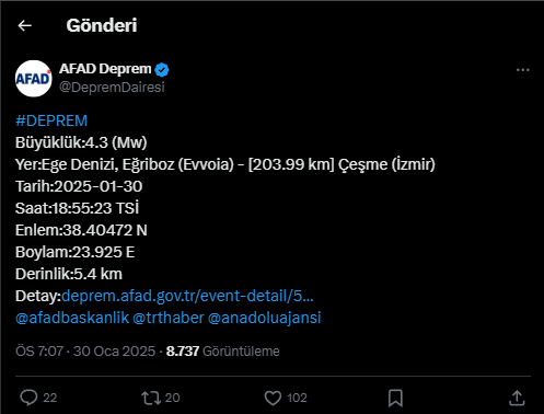 Çeşme Deprem