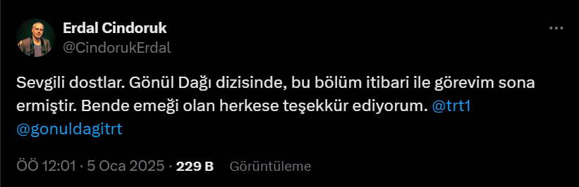 "Görevim sona ermiştir"