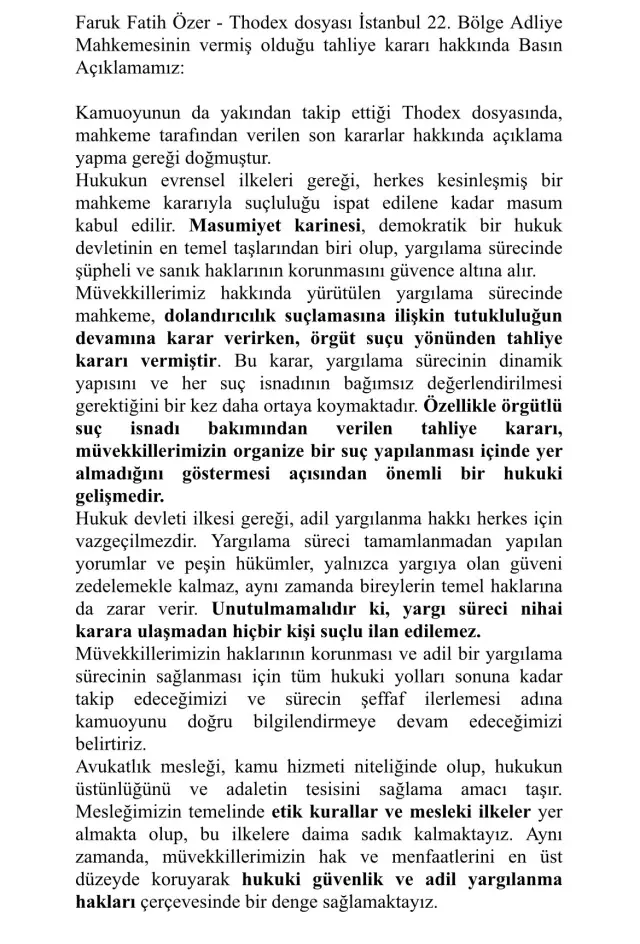 Faruk Fatih Özer Tahliye Edildi